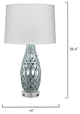 Filigree Ceramic Table Lamp, Navy Blue, Blue