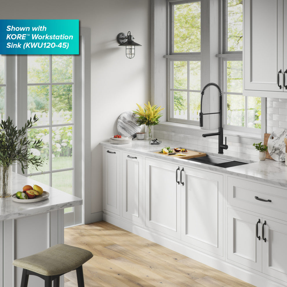 Pulldown Pot Filler Kitchen Faucet, Matte Black
