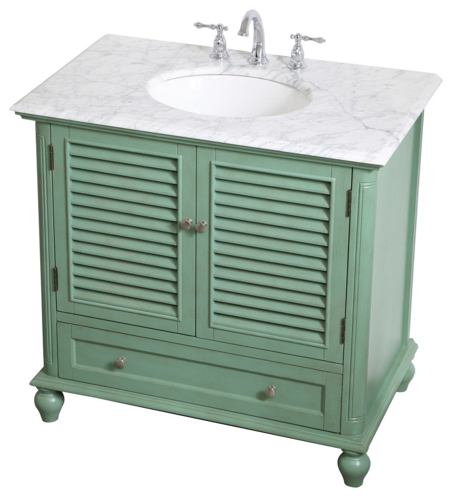 Home Living Single Bathroom Vanity, Vintage Mint, 36"