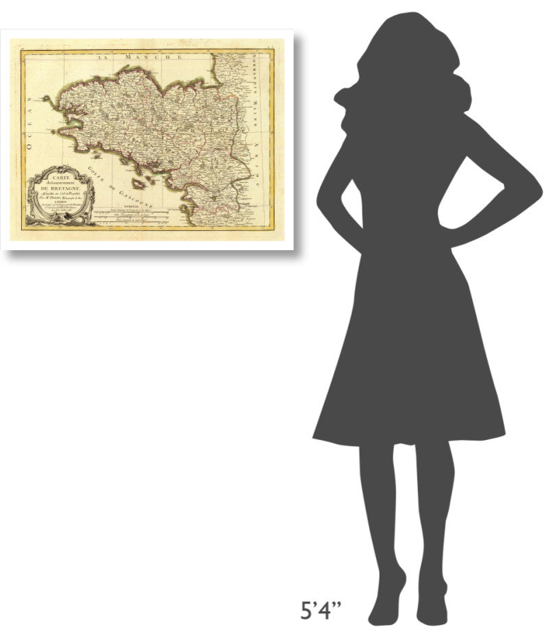 "Bretagne, 1786" Digital Paper Print by Rigobert Bonne, 32"x24"