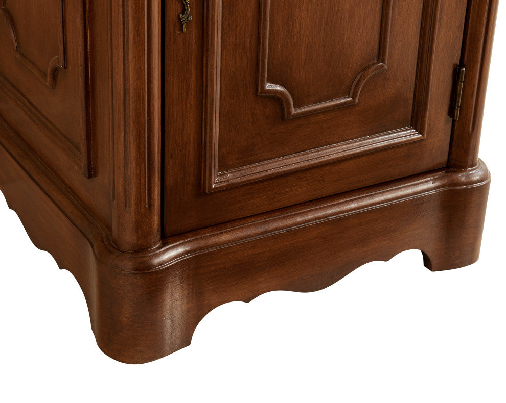 21" Single Bathroom Vanity, Teak, Ivory White Engineered Marble Top