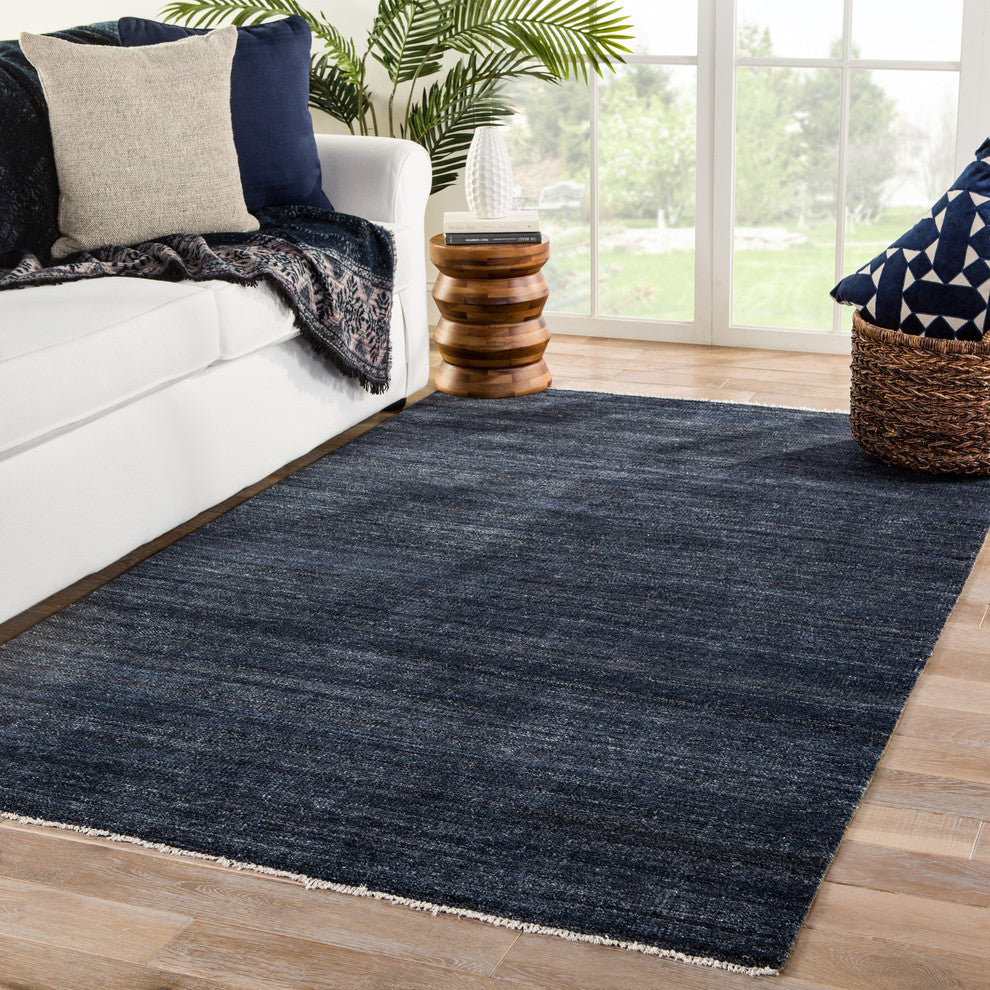 Jaipur Living Origin Knotted Solid Area Rug, Dark Blue, 6'x9'