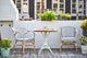 Nicole Outdoor Cafe Table, White Base, 28" Square Teak Top
