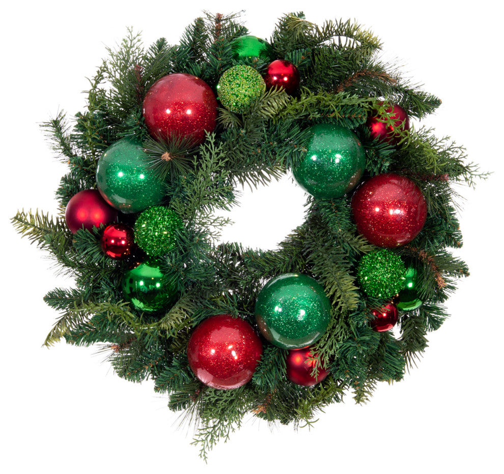 24" Lighted Christmas Wreath, Christmas Cheer