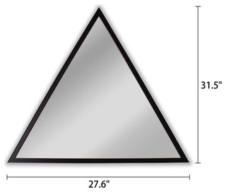 Chloe's Reflection Contemporary Black Triangle Framed Wall Mirror, 31.5" Height