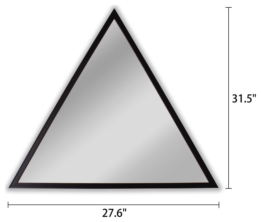 Chloe's Reflection Contemporary Black Triangle Framed Wall Mirror, 31.5" Height