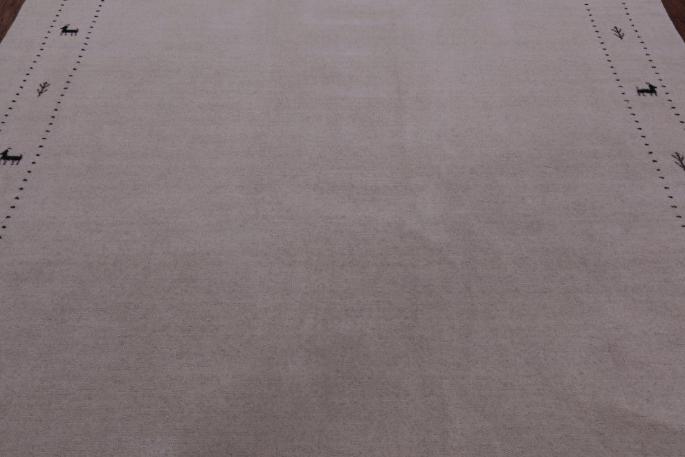 6' Square Persian Gabbeh Hand Knotted Rug - Q15236