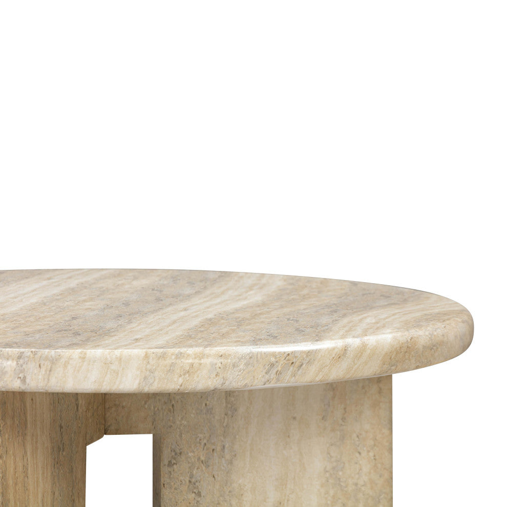 Patrizia Concrete Round Coffee Table - Travertine