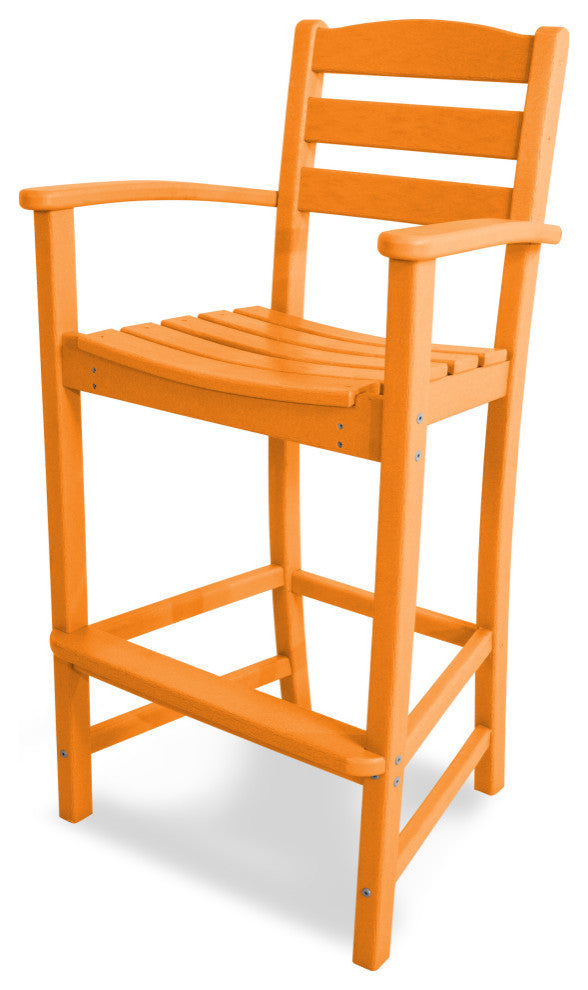 POLYWOOD La Casa Cafe Bar Arm Chair, Tangerine