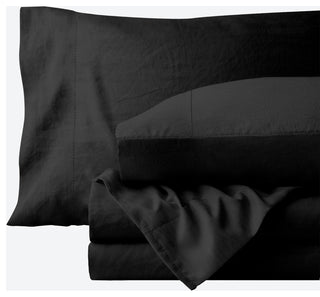 Sandwashed Microfiber Sheet Set, Sandwashed Black, Twin