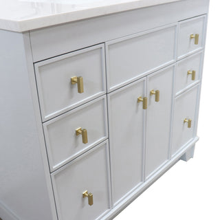 39" Single Sink Vanity, French Gray Finish With Engineered Stone Top