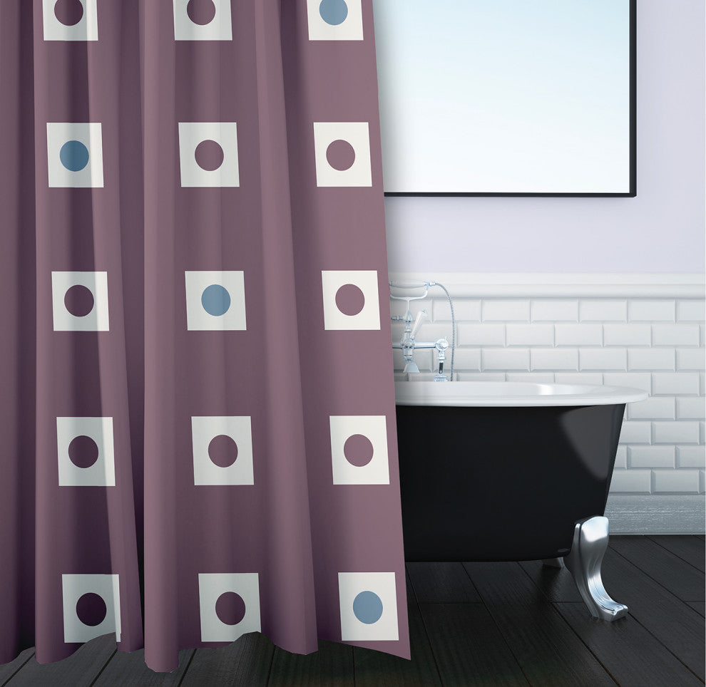 Li'l Boxes Dusty Purple 70" w x 73" h Shower Curtain