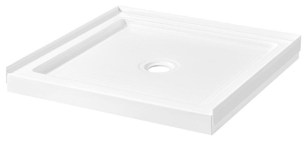 Ove Decors Erika Shower Base Rectangle, White, 38"x36", Center Drain