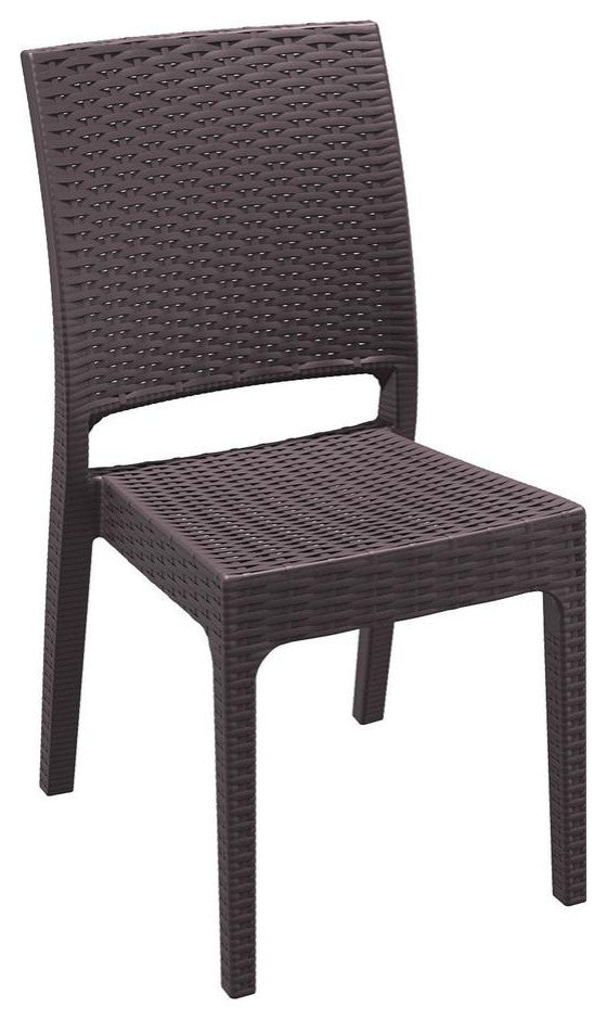Orlando Wickerlook Square Dining Set 5 Piece Brown with Florida Side Chairs