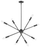 8 Light Sputnik Chandelier in Matte Black