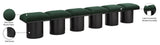 Pavilion Boucle Fabric Upholstered 6-Piece Modular Bench, Green, Black Finish