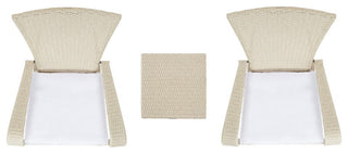 Safavieh Outdoor Edna 3 Piece Lounge Set Beige/White Cushion