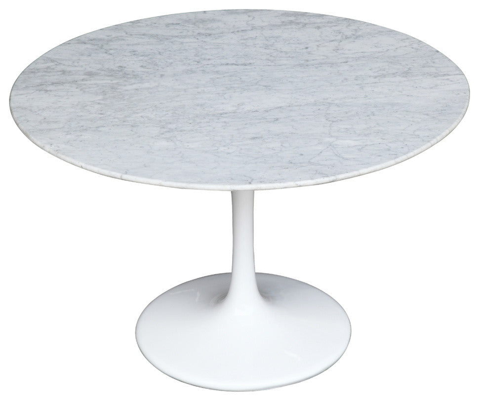 Tulip Faux Marble Table 39", White