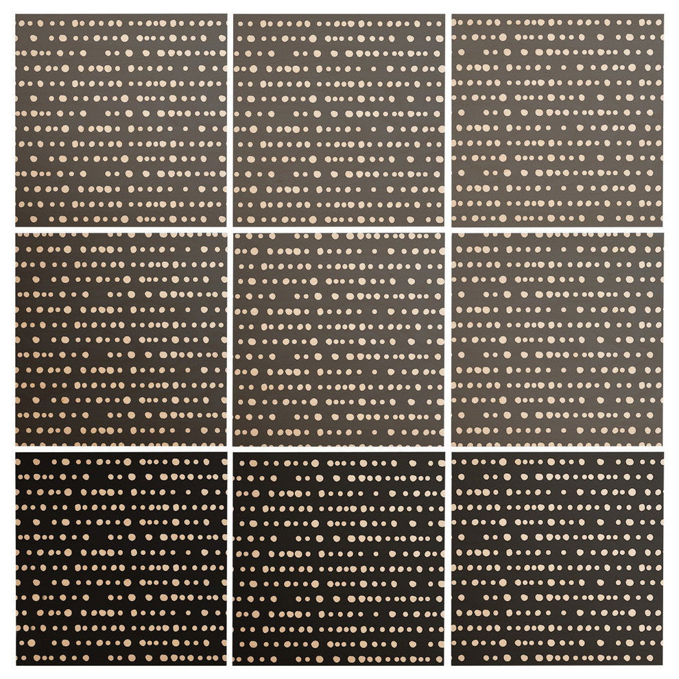 Deny Designs Little Arrow Design Co Dotty Stripes Neutral Wood Wall Mural, 3'x3'