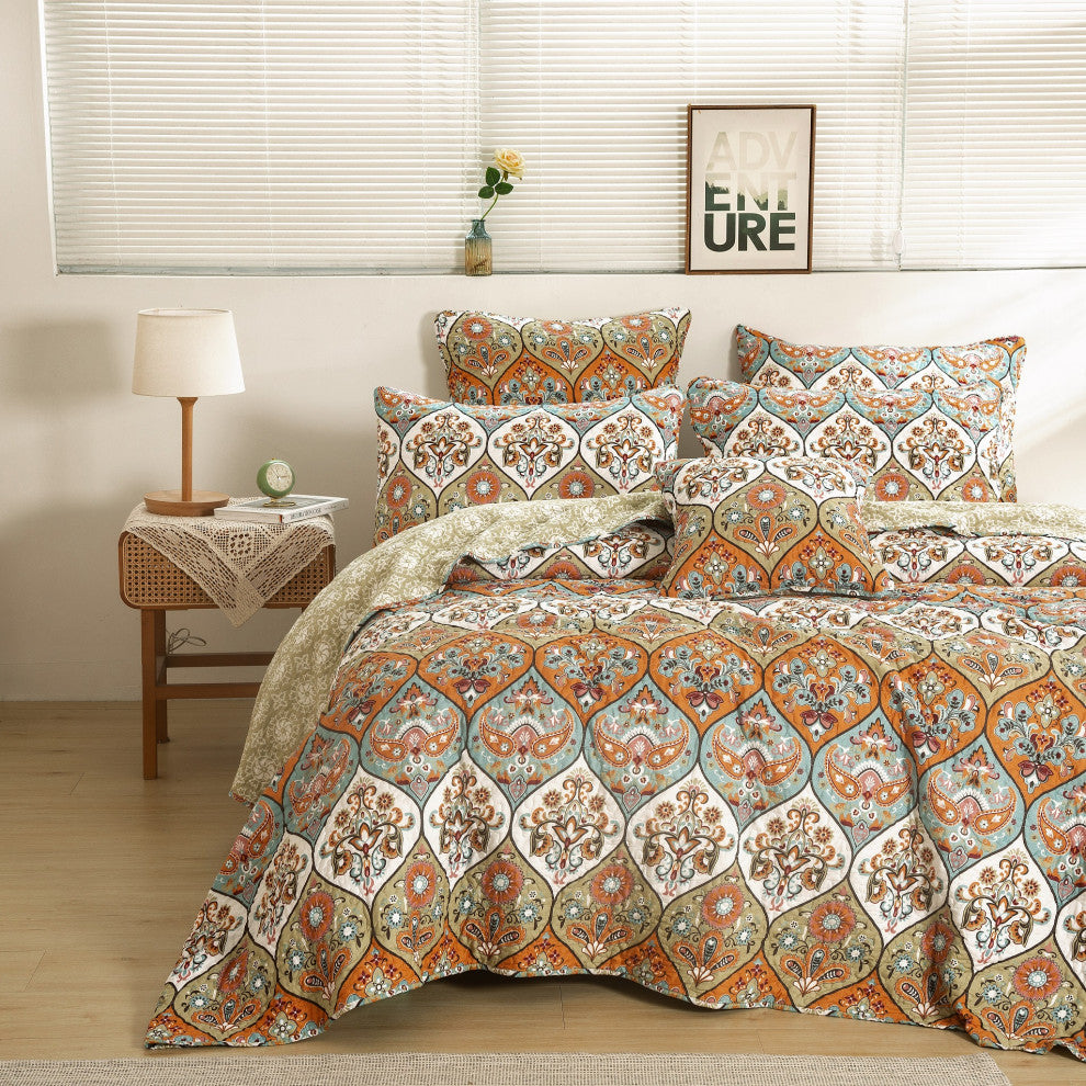 Garden Party 3-Piece Reversible Quilt Set, Queen