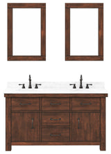 Aberdeen Carrara Marble Countertop Vanity with Mirrors & Hook Faucet