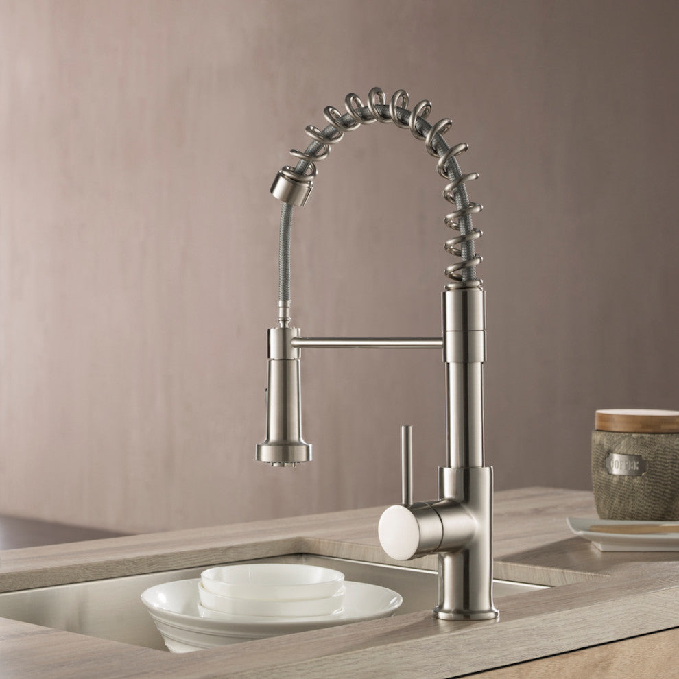 Blossom Lead Free, Solid Brass, Single Handle, Pull Out Kitchen Faucet, Brush Ni