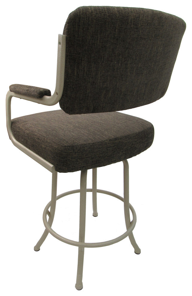 Swivel Counter Metal Bar Stool, Sanora Brown - Beige, 26"
