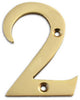 3" Brass Numeral, 2, Polished Brass