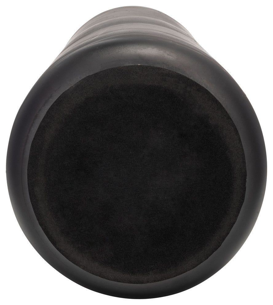 Glass, 21"H Vase, Ring, Bronze