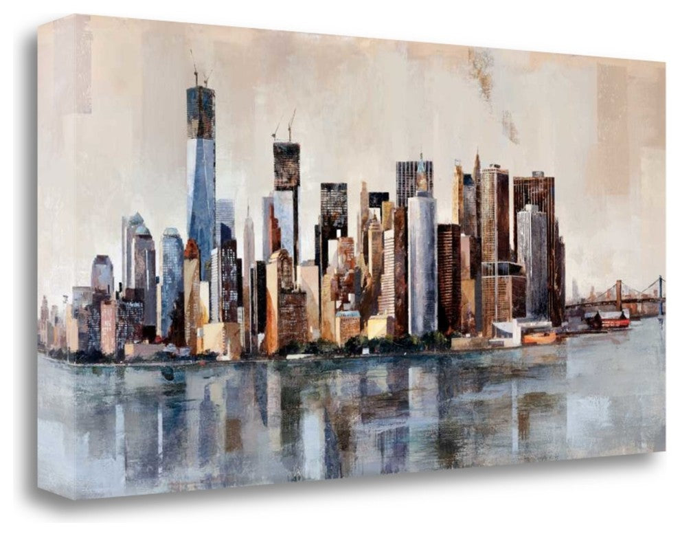 "New York From Afar" By Marti Bofarull, Giclee Print on Gallery Wrap Canvas