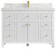 Sonoma 48 Single Sink Reeded Bath Vanity in White 2" Calacatta Laza