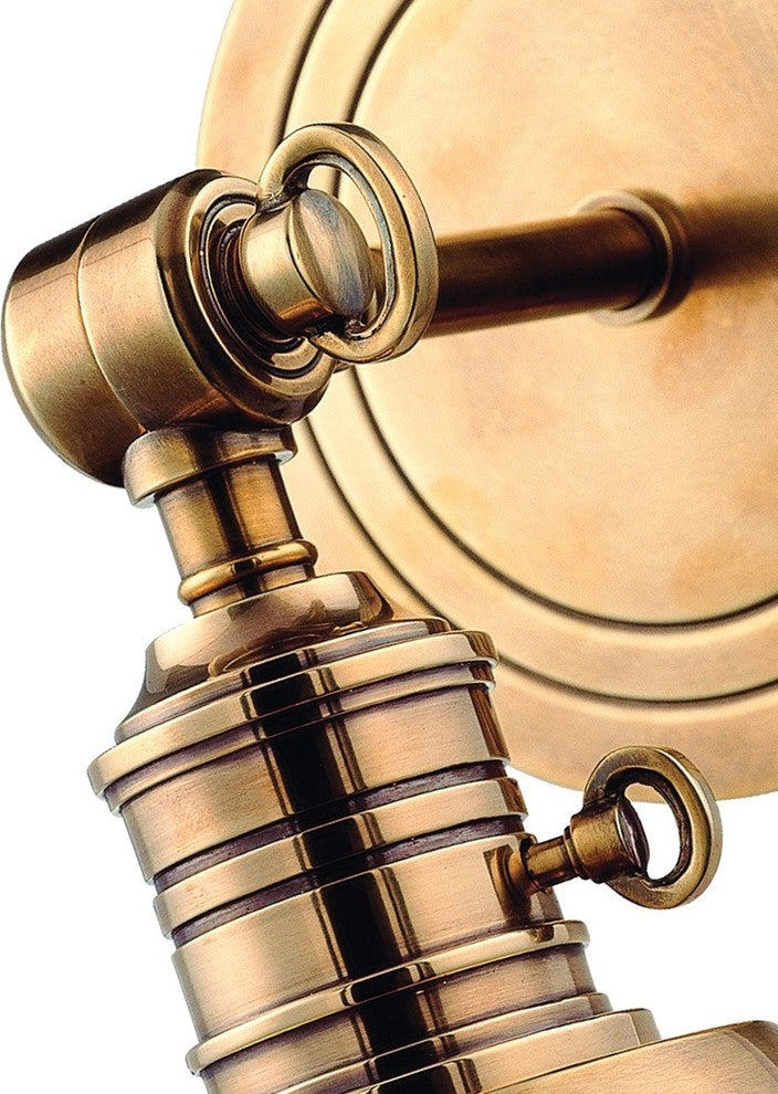 Garden City 1-Light Wall Sconce, Aged Brass, Metal