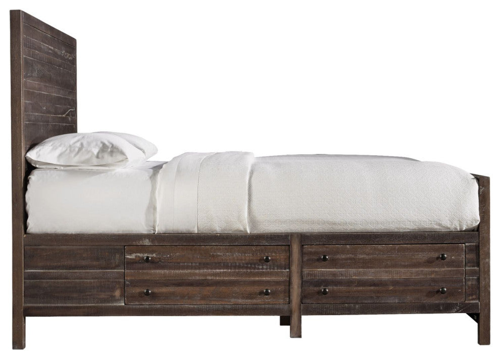 Townsend King Solid Wood Storage Bed in Java