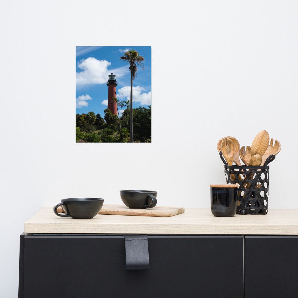 Jupiter Lighthouse Color Unframed Coastal Landscape Photo Wall Art Print, 11" X 14"