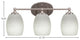 Capri 3-Light Bath Bar, Brushed Nickel/White Linen