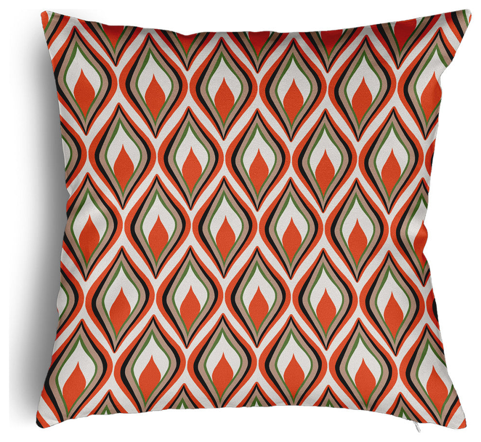 Feathers Accent Pillow With Removable Insert, Harvest Orange, 24"x24"