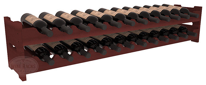 24-Bottle Scalloped Wine Rack, Redwood, Cherry Stain
