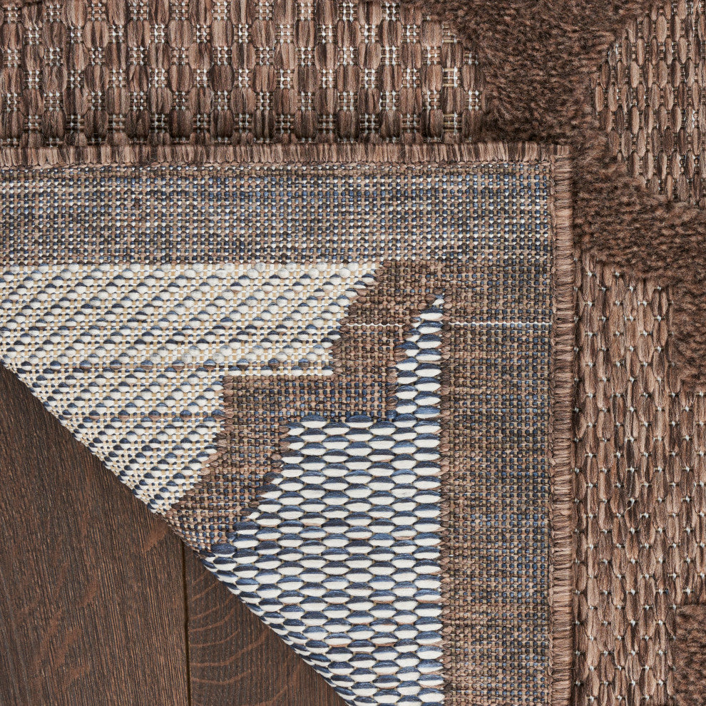 Nourison Nourison Easy Care 2'2" x 10' Brown Modern Rug