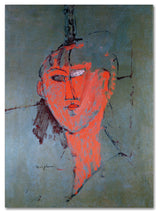 'The Red Head, 1915' Canvas Art by Amadeo Modigliani