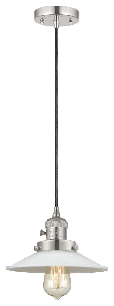 Innovations 201CSW-PN-G1 Halophane 1 Light Pendant, Switch, Polished Nickel
