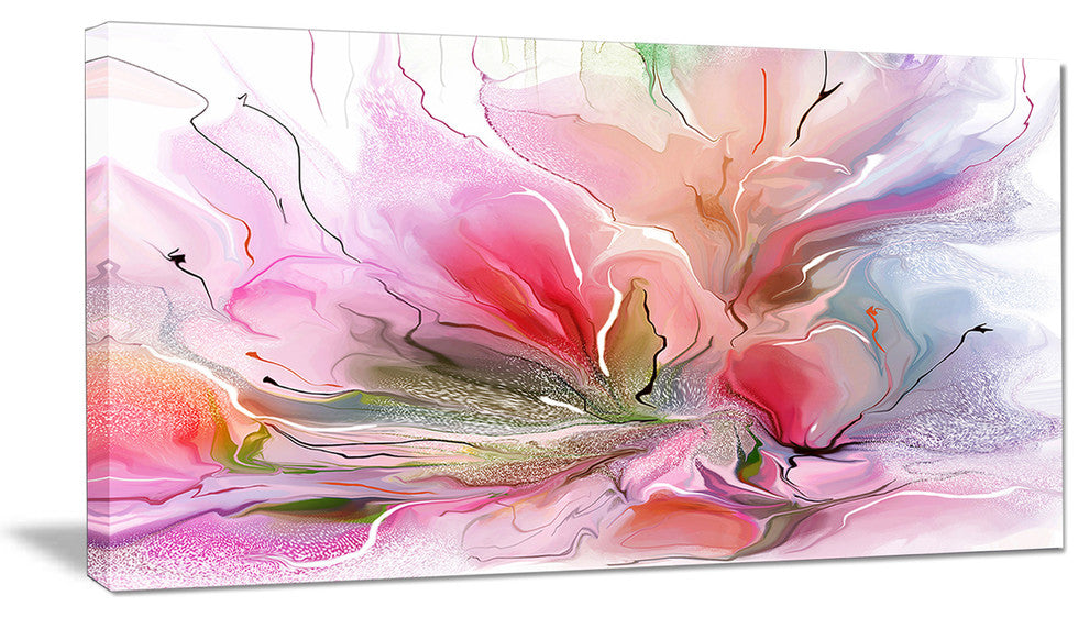 Lovely Painted Floral Design, Extra Large Floral Wall Art, 32"x16"