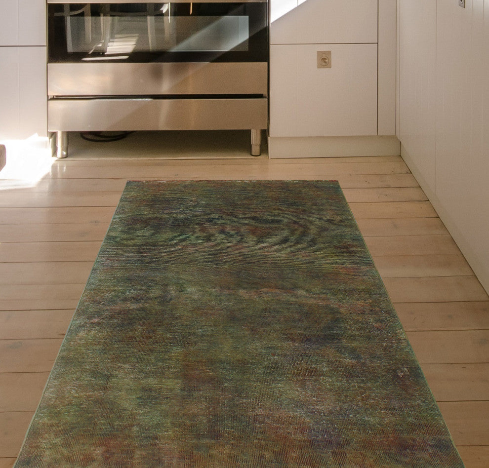 Vintage Distressed Rainbow-dyed Tomas Lt. Brown Runner
