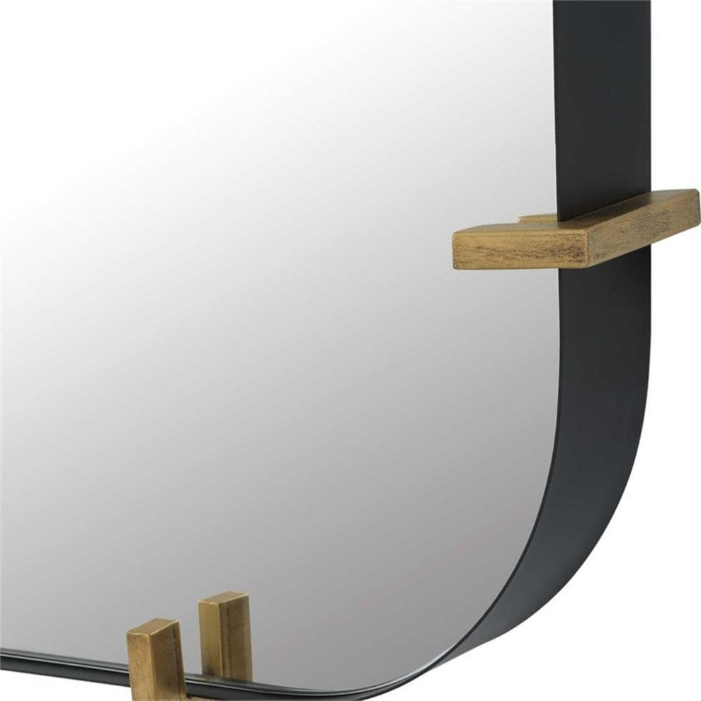 Uttermost Pali Contemporary MDF and Metal Mirror in Black/Gold