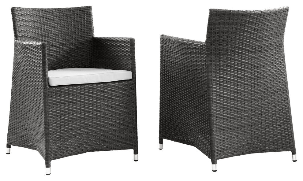 Brown White Junction Armchair Outdoor Patio Wicker Set of 2