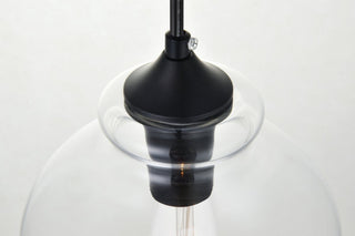 Dakota 1-Light Black Plug-In Pendant With Clear Glass