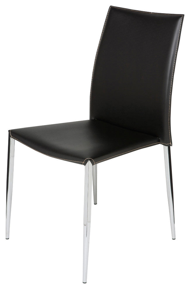 Eisner Black Leather Dining Chair