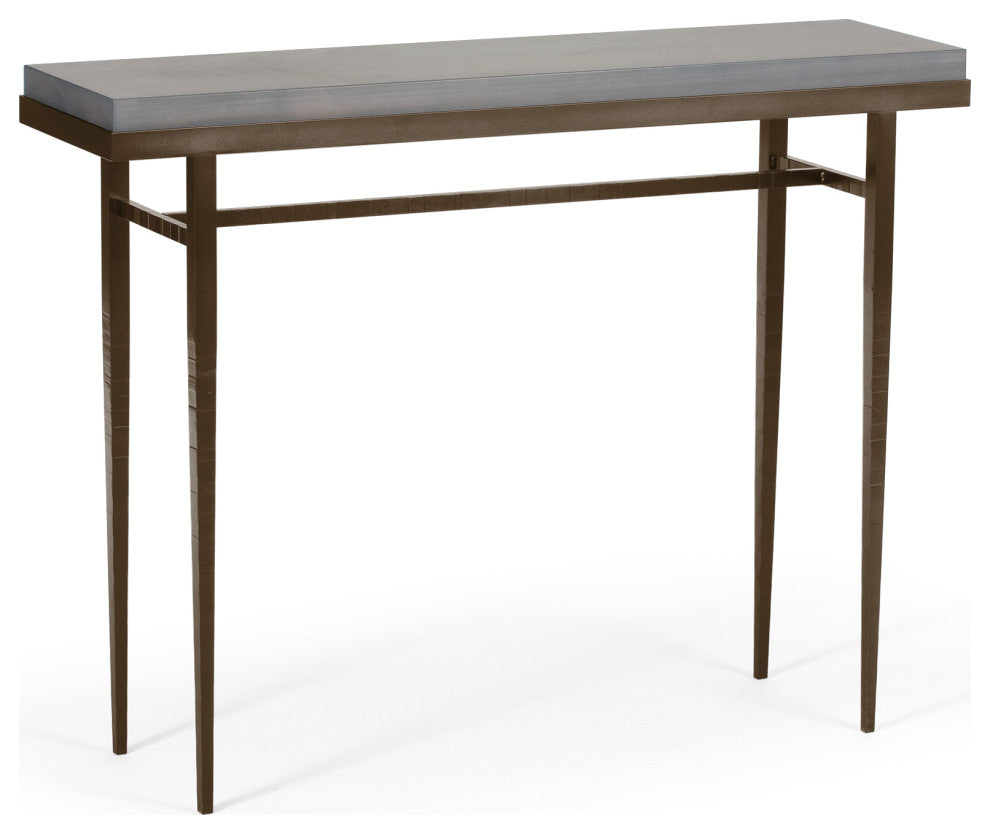 Wick 42" Console Table, Bronze Finish, Maple Grey Accents