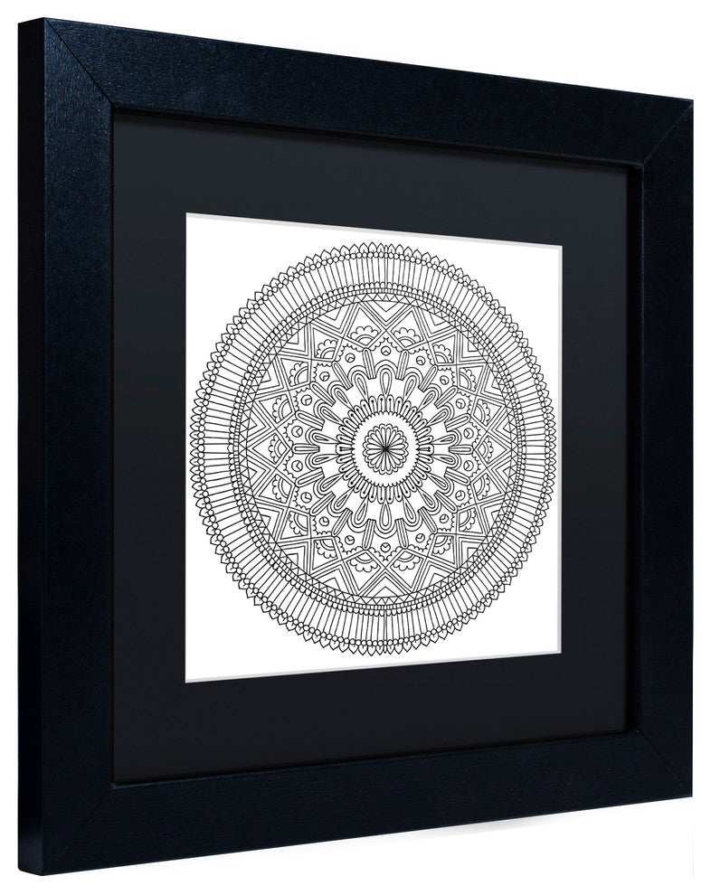 Hello Angel ''Mandala II'' Art, Black Frame, Black Mat, 11x11