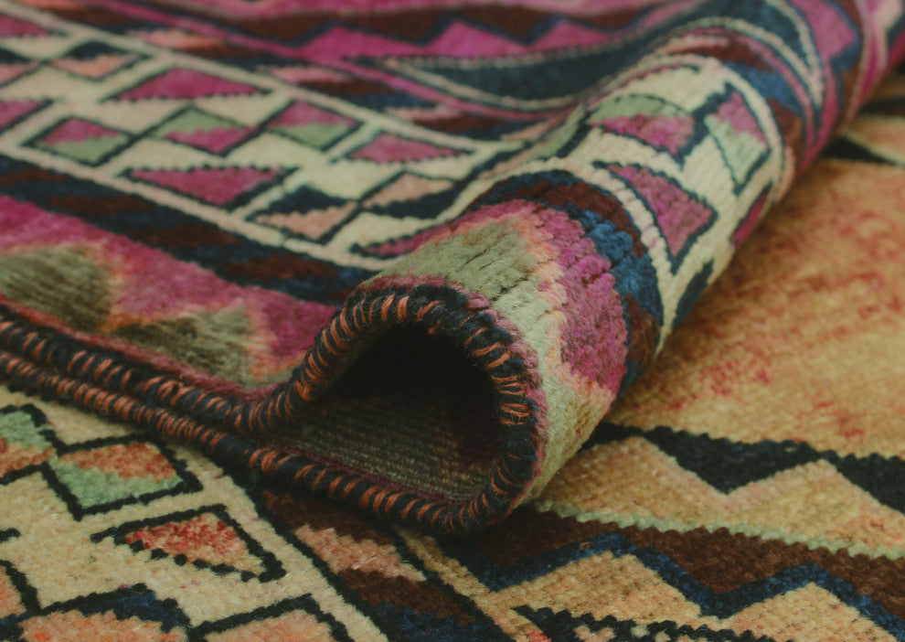 Fine Vintage Distressed Qahaar Red Runner