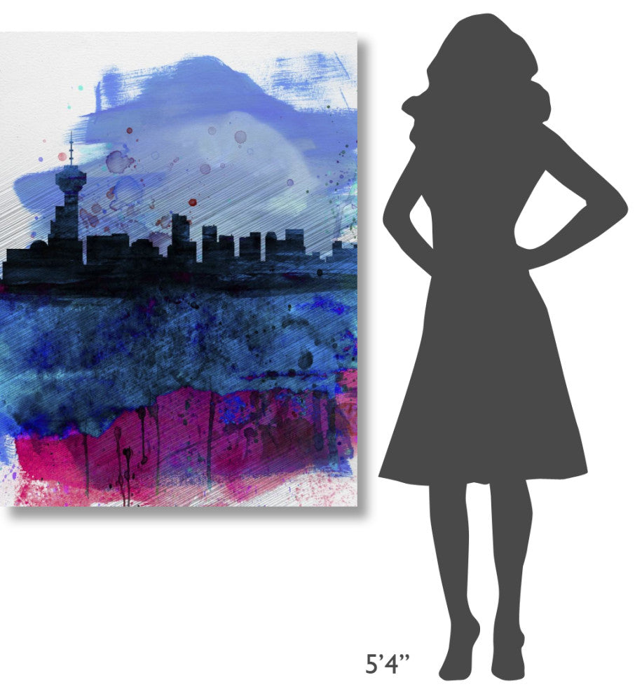 "Vancouver Watercolor Skyline" Fine Art Print